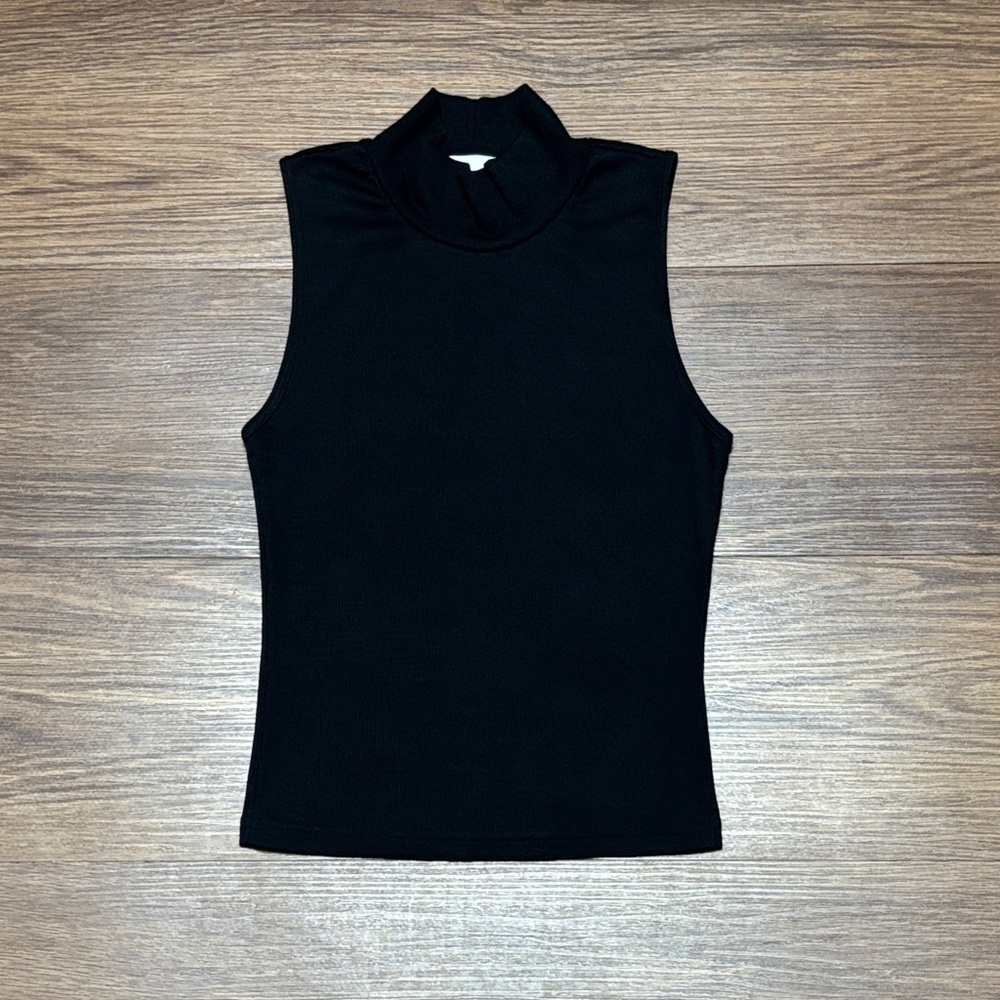 TALENTLESS Black Mock Neck Ribbed Tank Top **Size Sold Out**